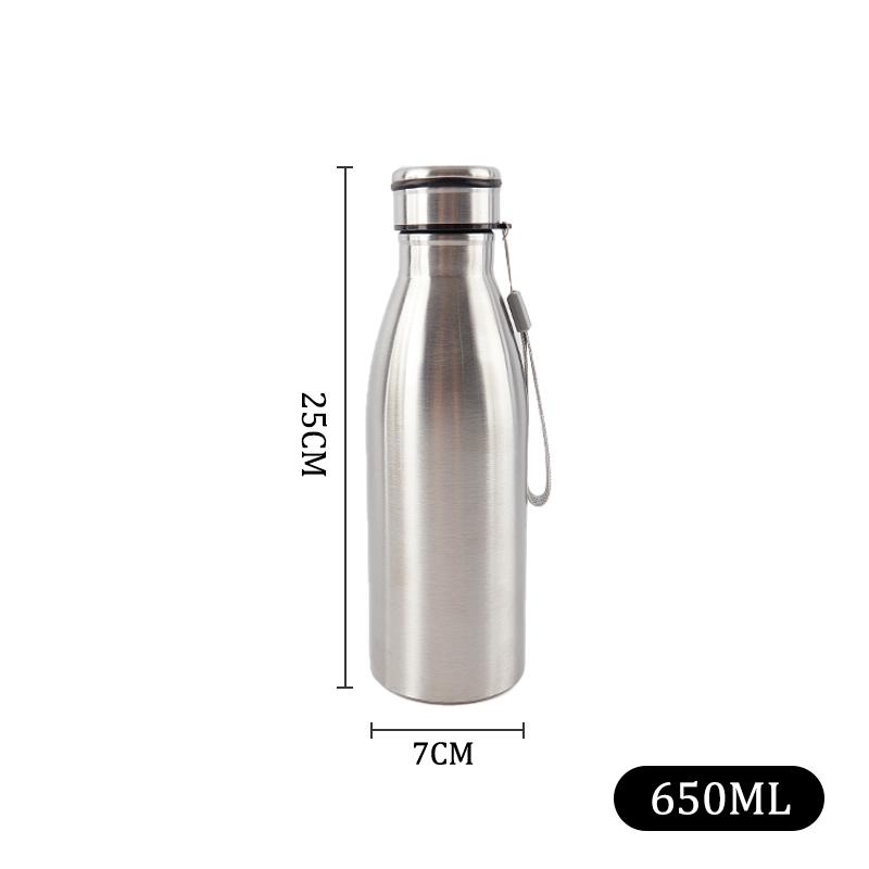 650-1000Ml Portable Outdoor Water Bottle Stainless Single Wall Insulated Cup