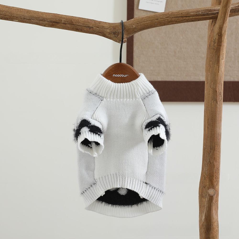 Pet Autumn and Winter Flower Sweater Soft Round Neck Base Sweaters Knitted Sweater Pet Coat Dog Clothes for Small Dogs