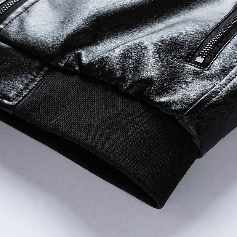 Herren Mode Warm Bomber Leder Verdicken Kunstpelz Lederjacke Revers Parka Mantel Herren Mode Warm Bomber Leder Verdicken Kunstpelz Lederjacke Revers Parka Mantel