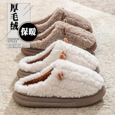 Cotton Slippers Autumn and Winter Bag Head Warm Plush Thickened Soft Sole Soft Couple Home Shoes