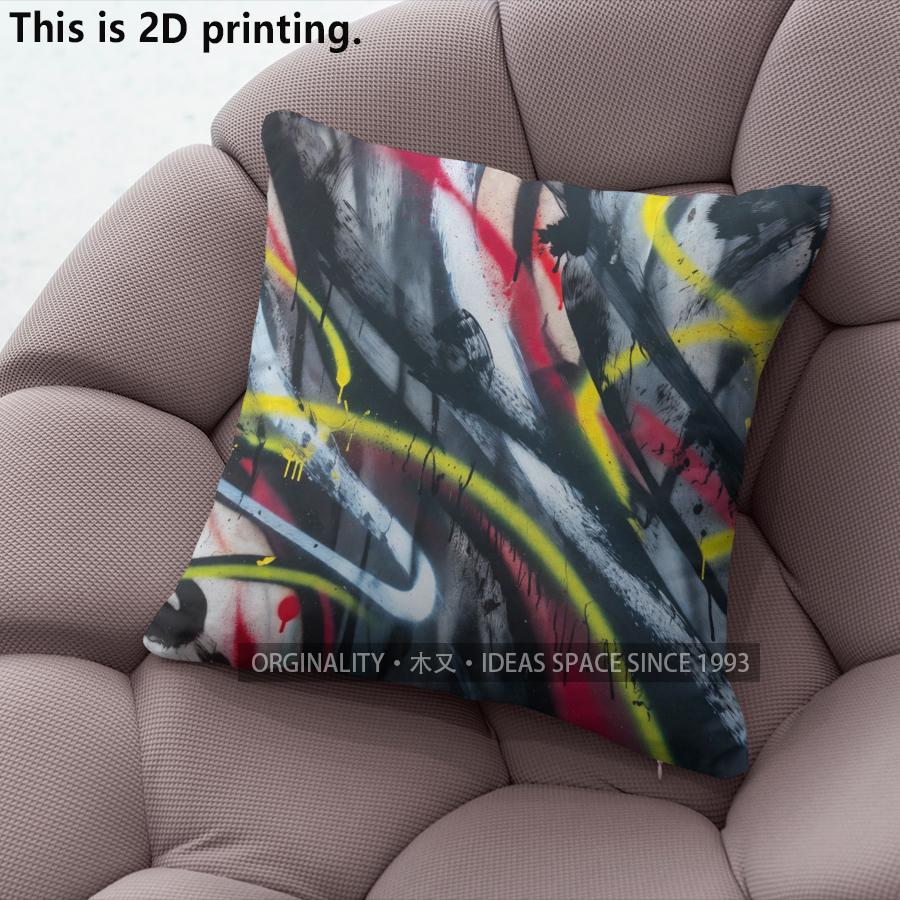 Graffiti Art Throw Pillow Covers Pattern Cushion Cover Suitable for Sofa Bedroom Car Pillow Cover