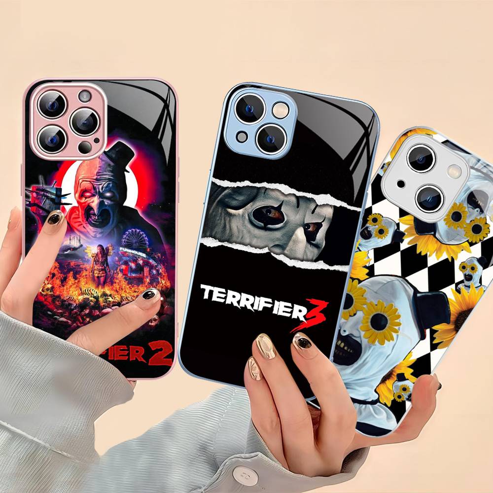 Popular Horror Movie T-Terrifier Tempered Glass For Iphone 14 13 12 11 Pro Mini XS MAX 14Plus X XS XR Cover