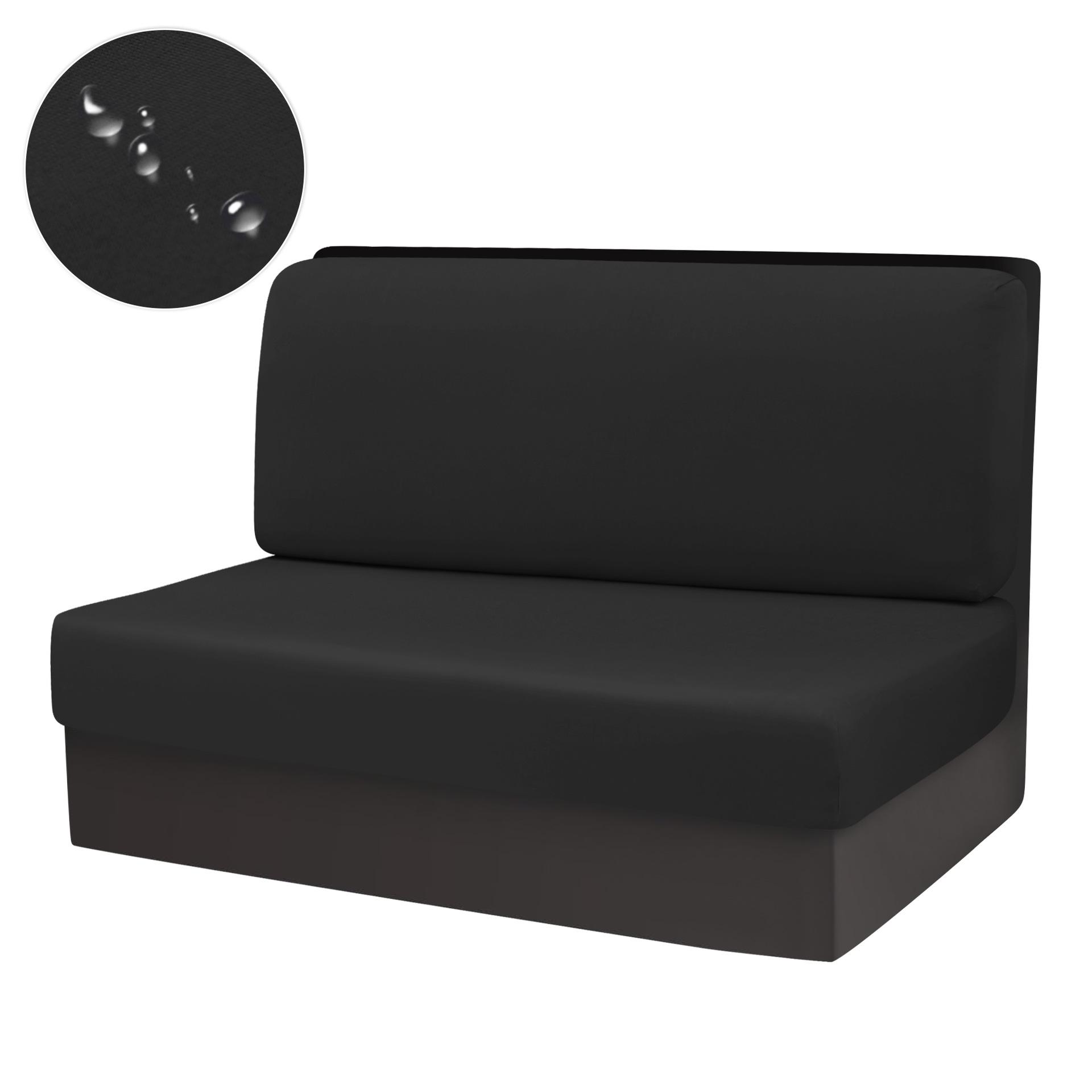 

Waterproof Milk Silk Elastic RV Special Sofa Seat Cushion Cover Thickened Wear-resistant Non-slip Cover Cover Easy To Disassemble and Wash a set (1 backrest cover + 1 seat cushion cover) чорний