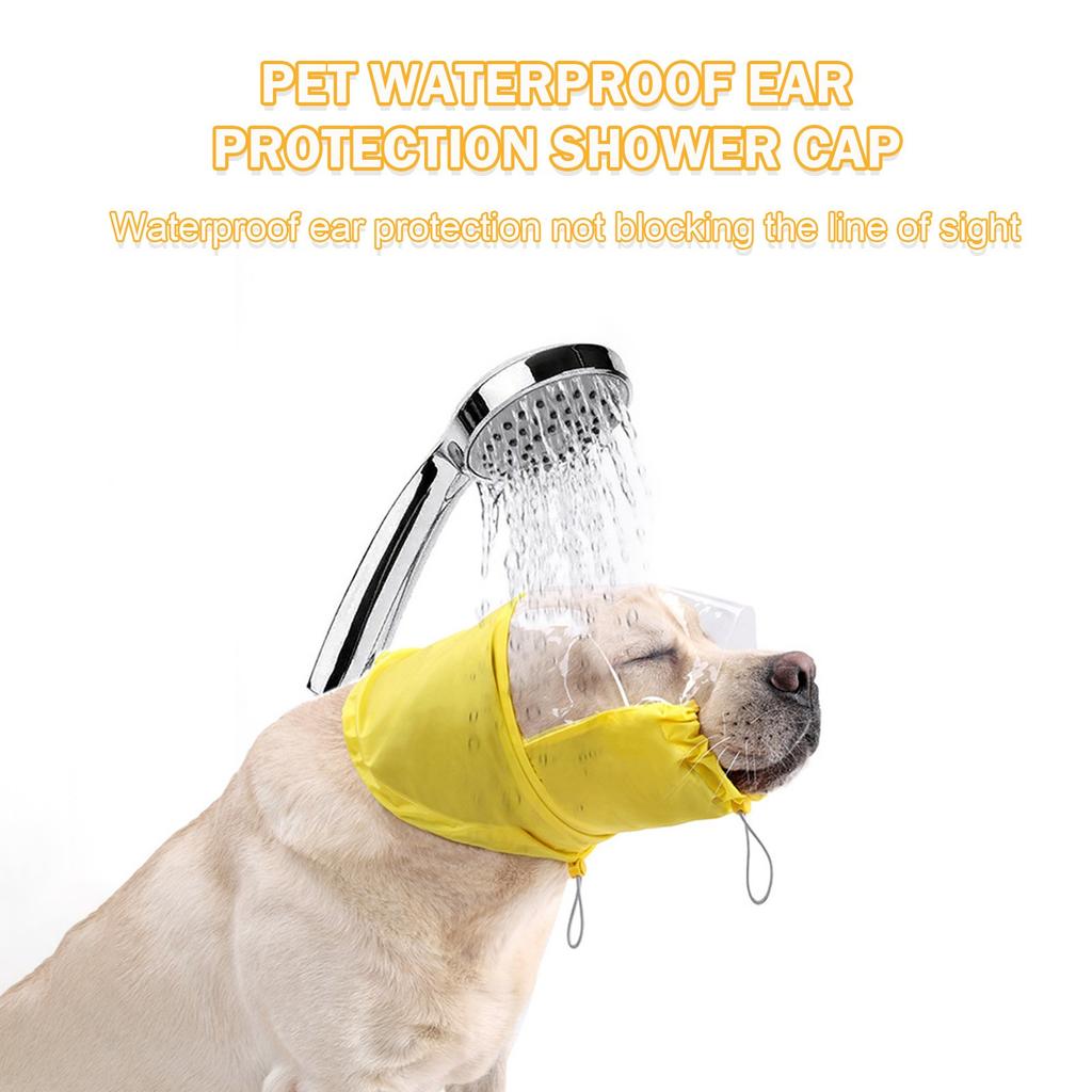 Keep Your Pet's Ears Dry With Our Pet Ear Cap! Perfect For Baths, This Dog Shower Hood Protects Ears From Water. Soft, Comfortable