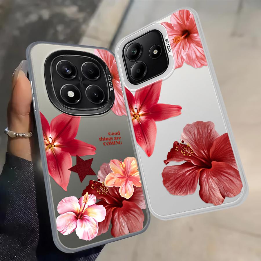 Cherry Flower Print Clear Case for Xiaomi Mi 11 Lite 13T 12T Pro Back Phone Cover