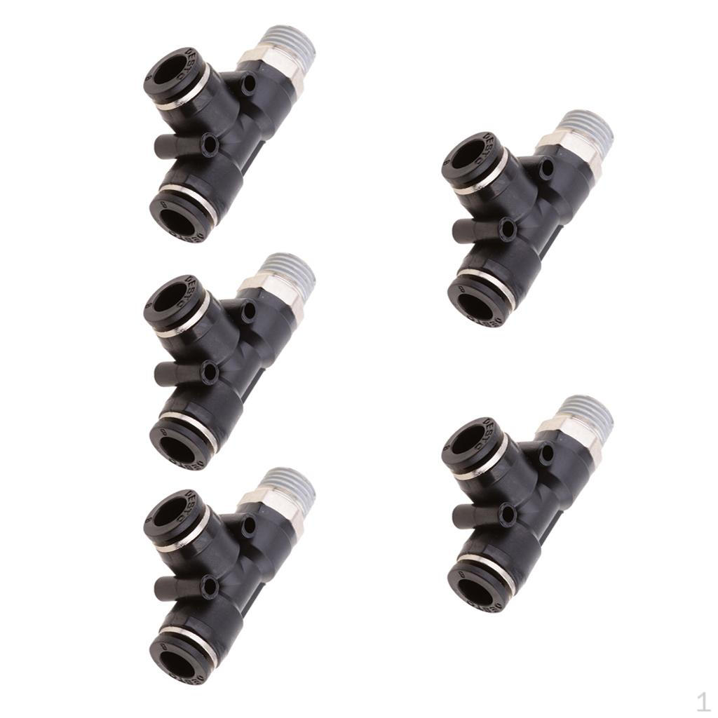 5 Pieces Hose Tube Female Thread Stud Push Pneumatic Fitting 4mm 6mm 8mm