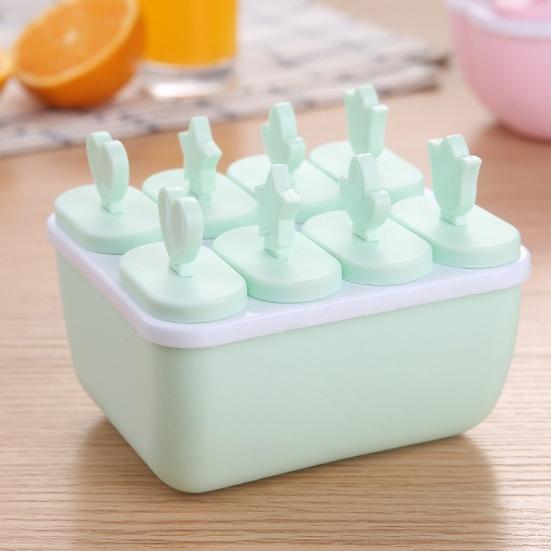 Home 6/8 Cavity Round Rectangle Freezing Pop Mold Summer DIY Ice Cream Maker Box