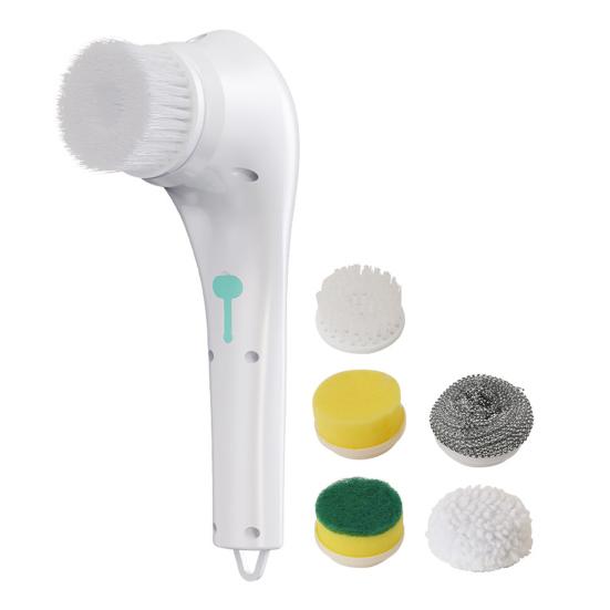 Electric Spin Scrubber Cordless Rechargeable Cleaning Brush with 5 Interchangeable Heads Powerful Motor Cleaning Scrubber