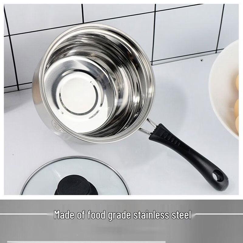 ZISIZ 16cm Stainless Steel Milk Pot (2-Pack)