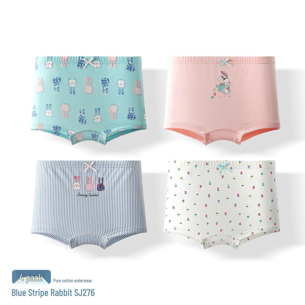 Pure Cotton Antibacterial Girls' Boxer Briefs - Class A, Autumn/Winter