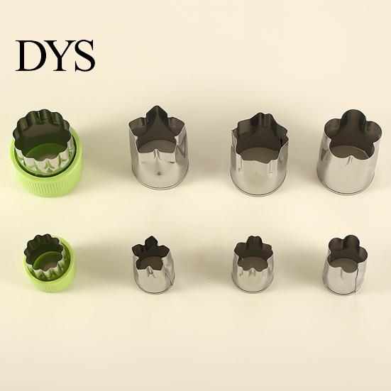 Dessert Mold 8Pcs/Set Cookie Cutter Heat-resistant Non-stick Anti-Deform Quick Demoulding Cake Embossing Die DIY Flower Animal Biscuit Kitchen Tool