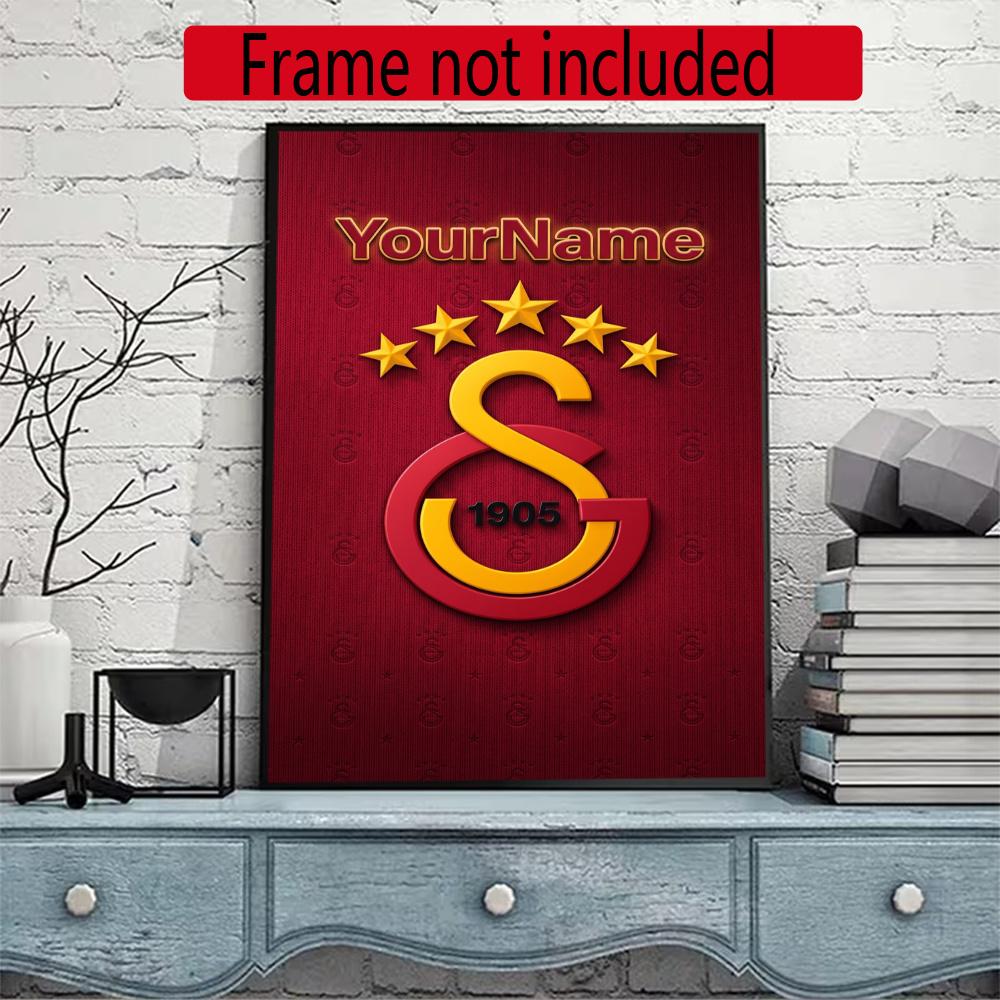 Galatasaray Personalized Name Round Diamond Painting Kit Diamond Embroidery Painting Rhinestones Mosaic Frameless Handwork Decoration Arts