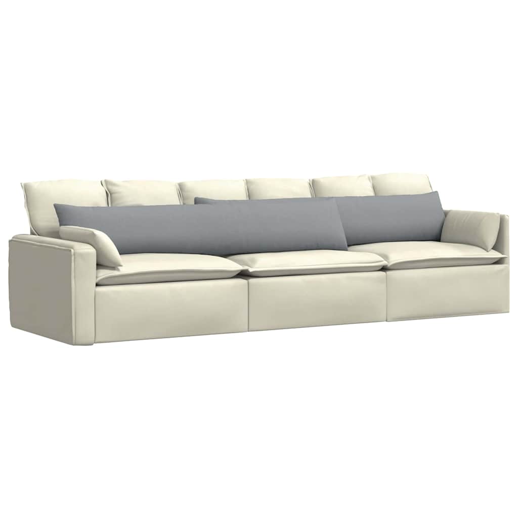 Sofa Cushions 2 Pcs Light Grey 200 X 40 Cm Fabric