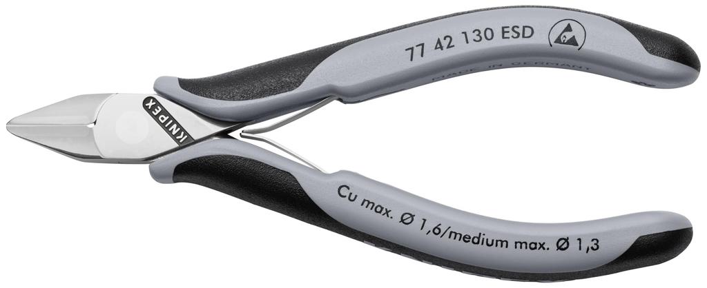 KNIPEX Präzisions-Seitenschneider 7742130ESD, Antistatisch, 130mm,
