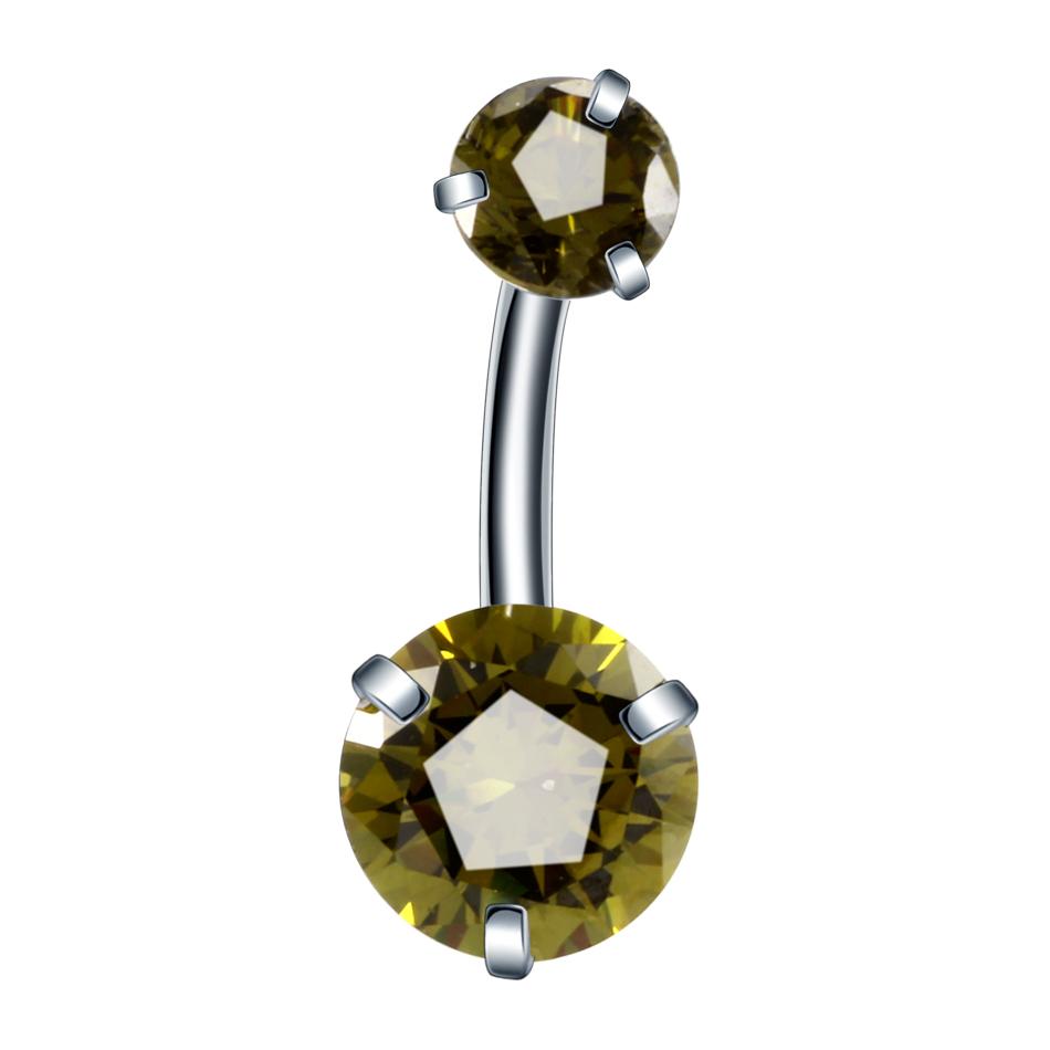 1PC Surgical Steel Crystal Belly Button Piercings 14G Heart Belly Piercing CZ Navel Ring Nombril Belly Rings Sexy Women Jewelry