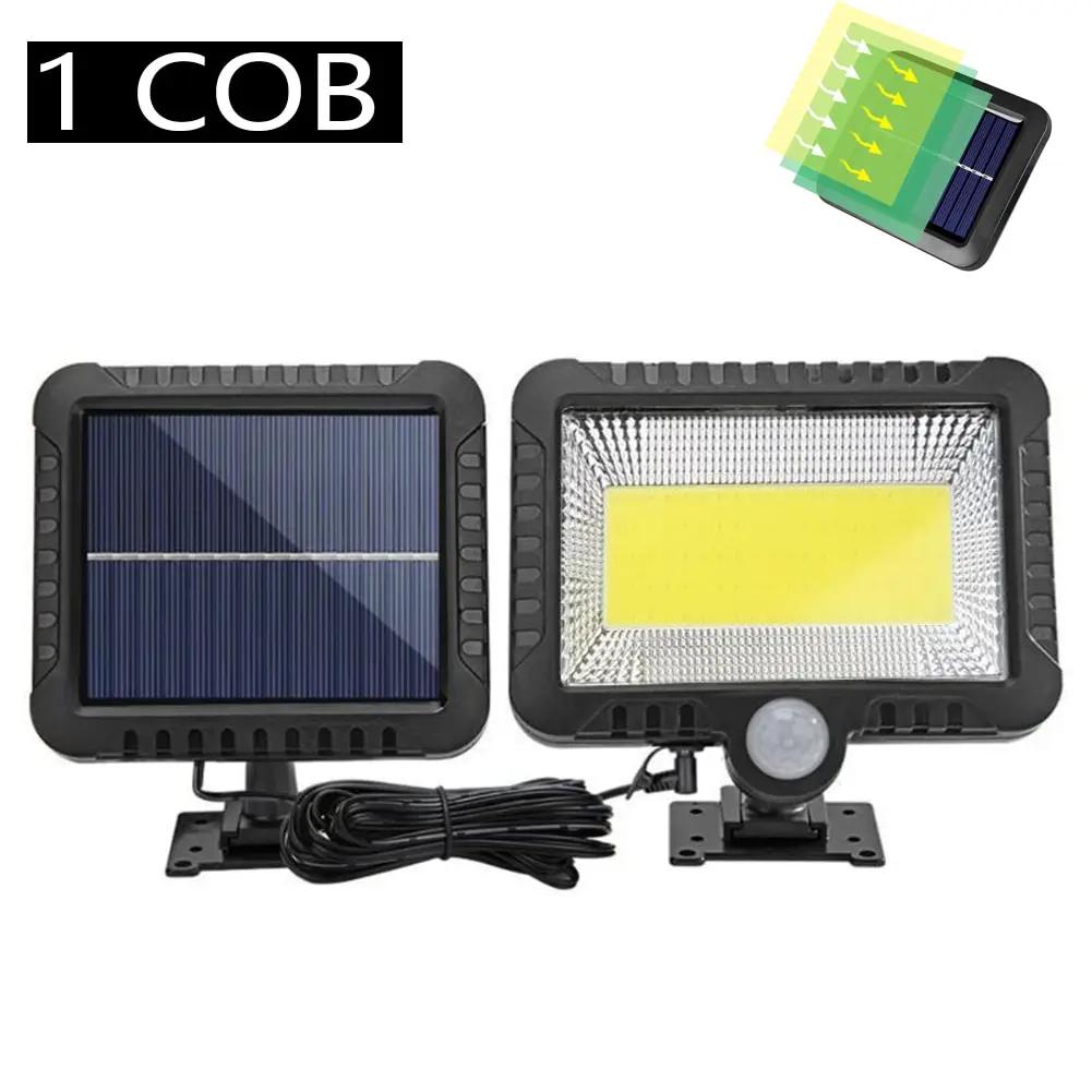 1/4/6 COB Outdoor Solar Light with Motion Sensor 3 Lighting Mode IP65 Waterproof for Patio Garage Courtyard Security Wall Light