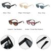 SO&EI Small Cat Eye Oval Sunglasses Women Fashion Leopard Gradient Shades UV400 Vintage Trending Men Sun Glasses