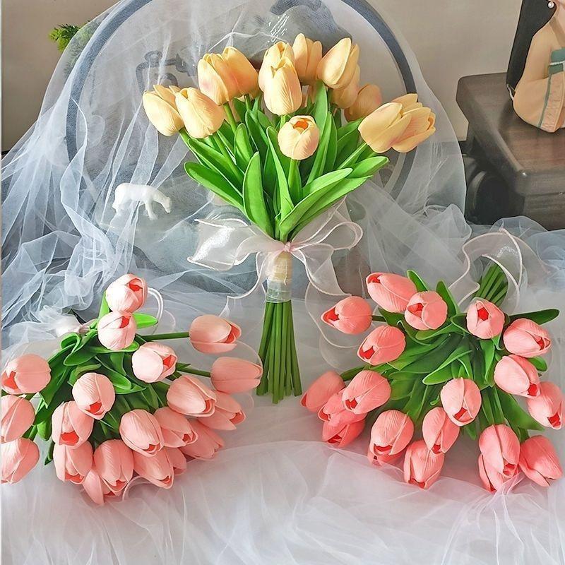5-50Pcs Tulip Artificial Flowers Real Touch Bouquet Fake Flowers Home Decoration for Supplies Valentines Flowers Wedding Decor