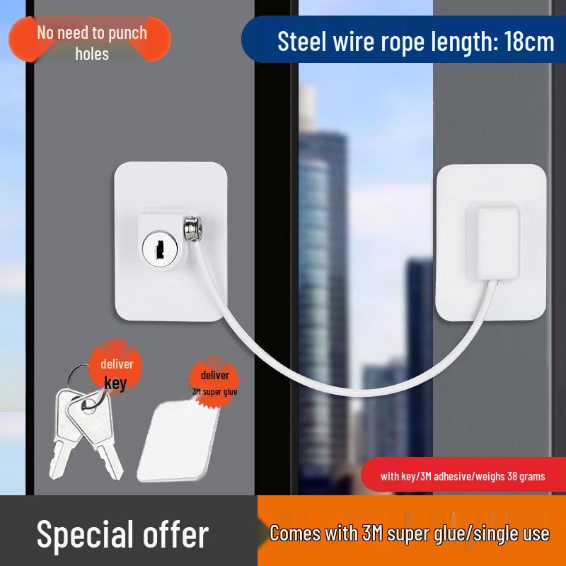 Adjustable Length Drawer & Window Restrictor for Child and Pet Safety