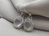 Rose Quartz Earrings 925 Sterling Silver Dangle Oval Gemstone Jewelry