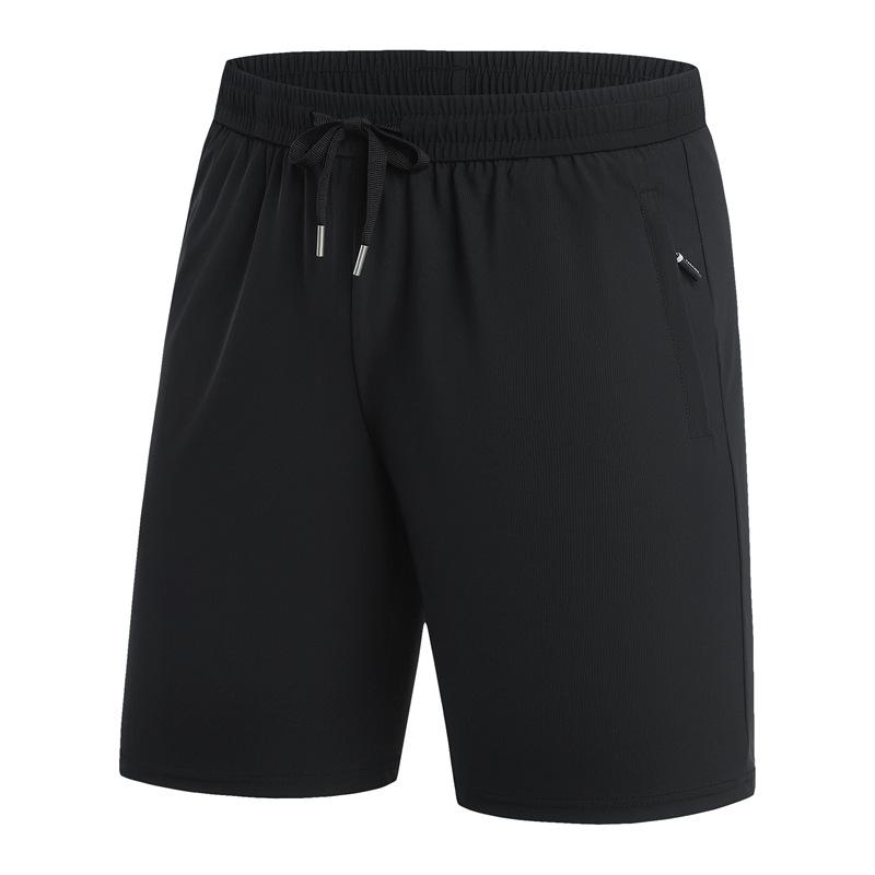 Unisex Summer Ice Silk Quick-Dry Shorts: Loose, Breathable, Mid-Length for Running, Fitness, and Beach Activities