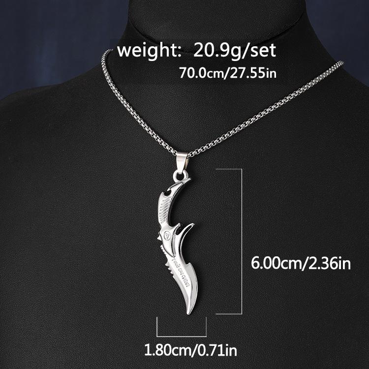 Titanium Steel Broadsword Necklace: Men's Hip-Hop Sword Pendant Jewelry, New Release.