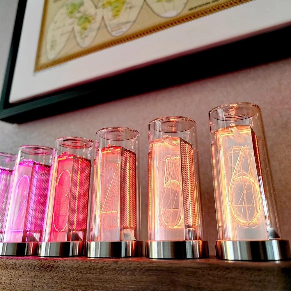 

Vintage Nixie Tube Clock Wood RGB Diy Kit in18 Led Digital Desk Glow Tube Clocks Wood Gas Discharge Clock Desk Watch Cyberpunk