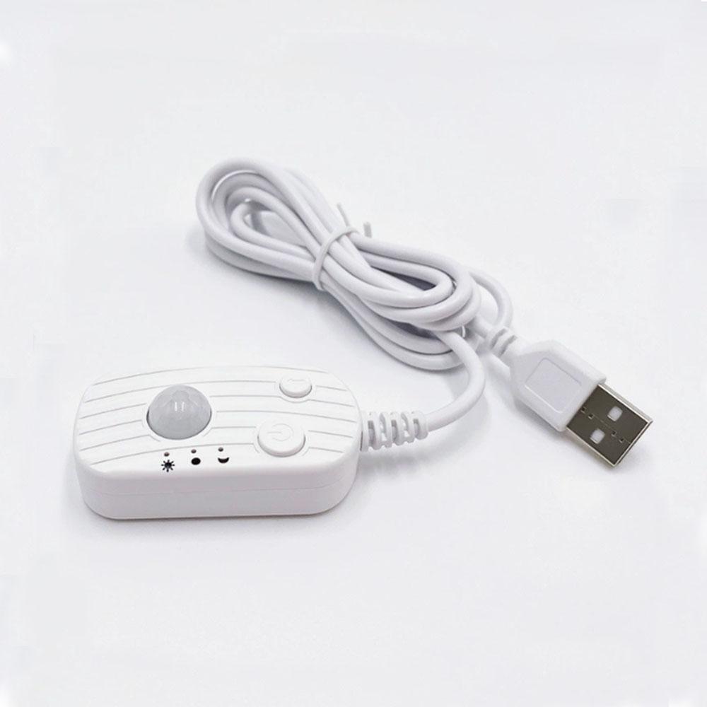 Smart USB Motion Sensor Night Light Controller PIR Auto ON/OFF Switch with 3 Modes for LED Strip Tape Lamp Bedroom Wardrobe Cabinet Stairs Decor