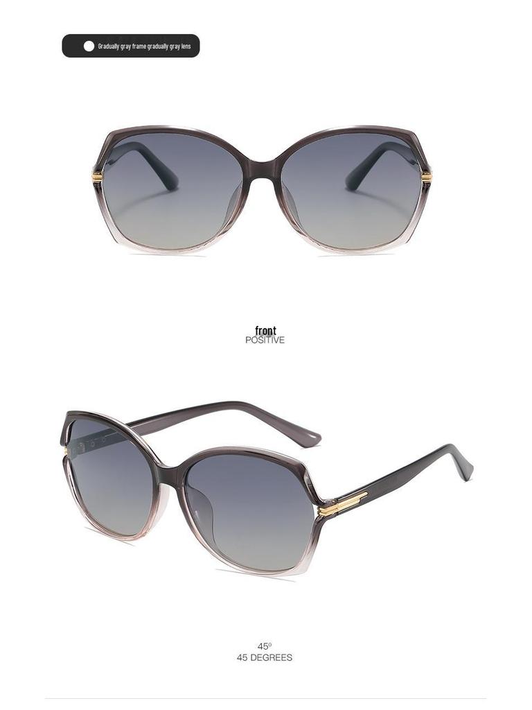 Elegant Oversized Polarized Sunglasses for Women - UV Protection, Retro Style, Face Slimming