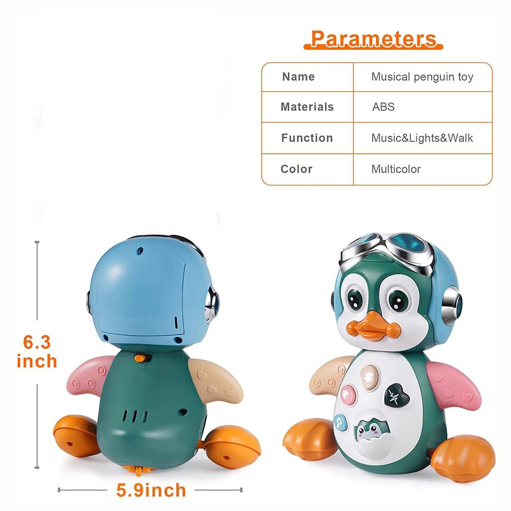 Jouets musicaux pour bébé, jouet rampant pour bébé avec sons lumineux, pingouin interactif, apprentissage éducatif précoce, jouet pour bébé en mouvement, enfants de 1 à 3 ans