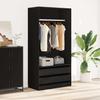 Wardrobe Black 100x50x200 Cm Particleboard