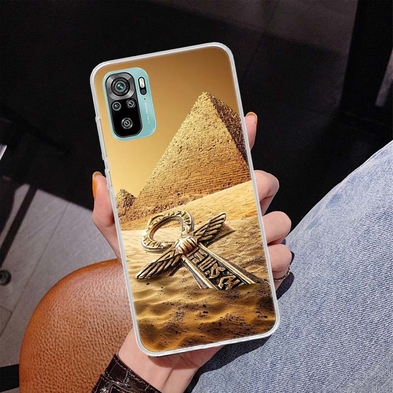 Egypt Nefertiti Anubis Ankh Cover Phone Case For Xiaomi Redmi Note 10 Pro Max 10S 9 9S 9T 8 8T 11T 11S 11 5G 11E 7 6 5 4X Coque