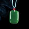 Collier Pendentif Boucle de Sécurité en Jade de Verre Paisible Cadeau pour Hommes et Femmes