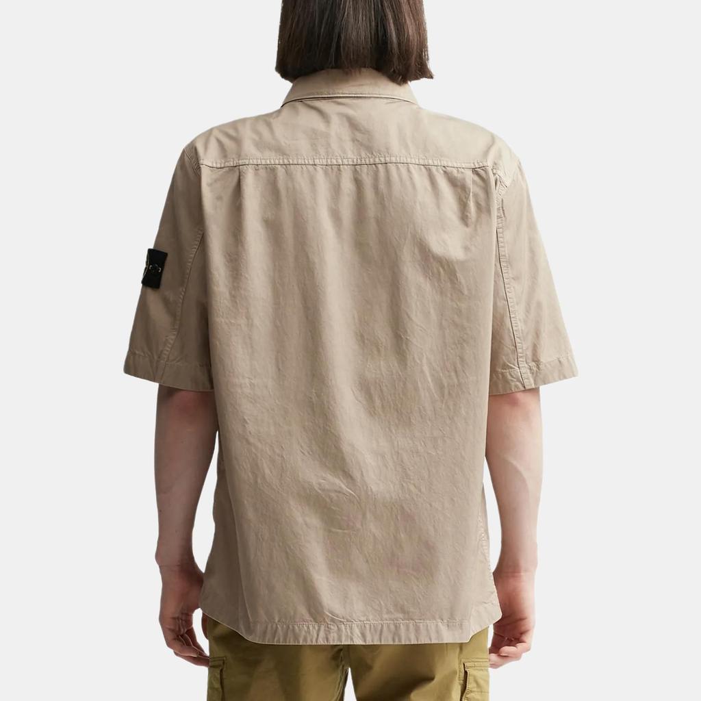 STONE ISLAND SS23 Solid Color Cupro Short Sleeve Shirt Men Shirts Dove-Gray 781511429-V0092