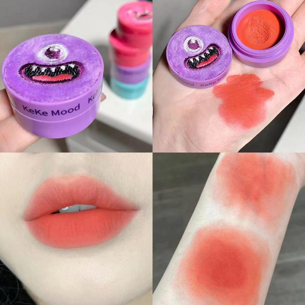 Kekemood Fluffy Monster Lip & Cheek Matte Velvet Dual-Use Lipstick
