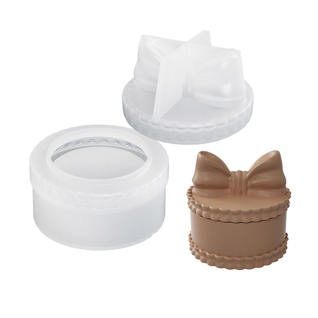 Aufbewahrungsbox Silikonform Schleifenförmige Schmuckschatulle Epoxidharzformen DIY Aromatherapie Gips Kerzenbehälter Heimdekorationen