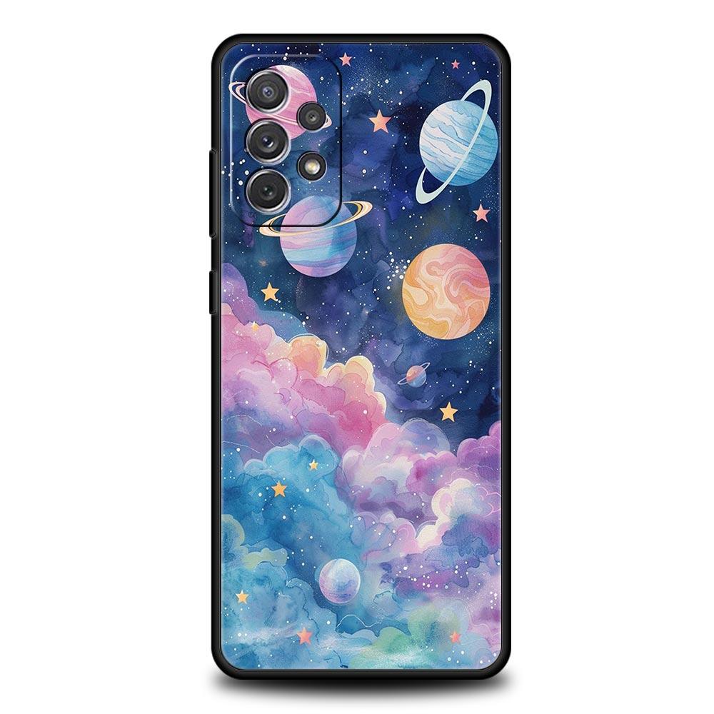 Earth Stars Space Phone Case for Samsung A51 A71 A21S A12 A11 A15 A25 A31 A41 A23 A33 A53 A73 A03S A05S A13 5G A35 A55 Cover
