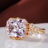 Cao Shi Elegant Zircon Gold-Plated Ring - Women's Fashion Engagement Accessory
