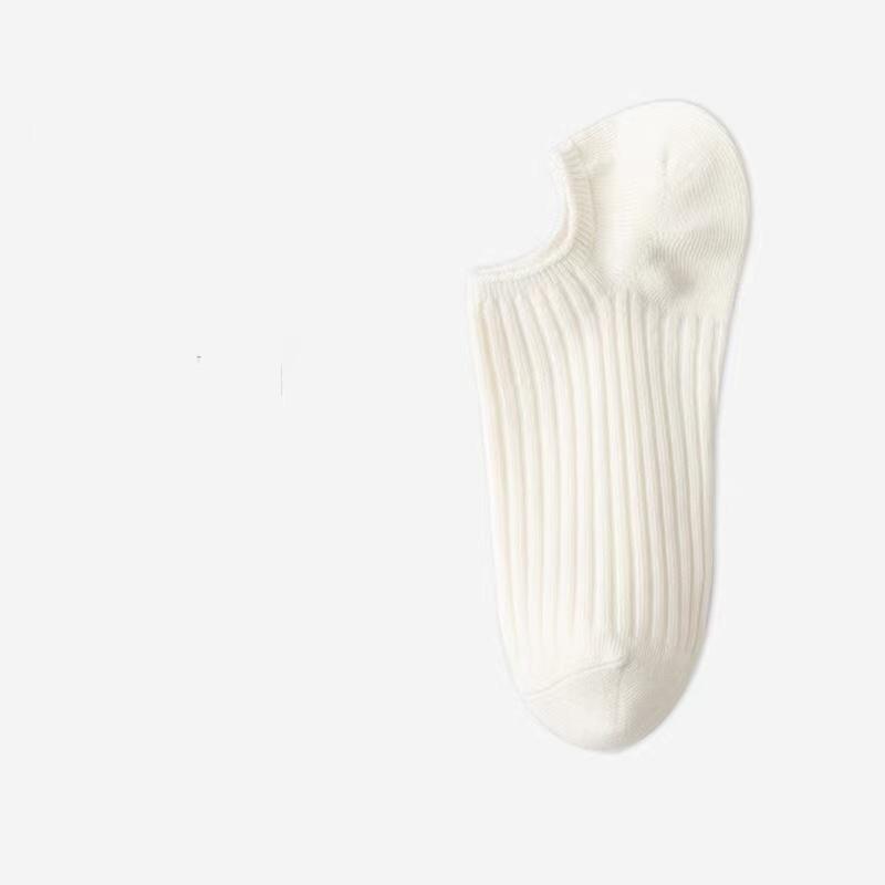 5 Pairs Of Short Socks Women's Summer Solid Color Black And White Simple Casual Low Cut Breathable Socks