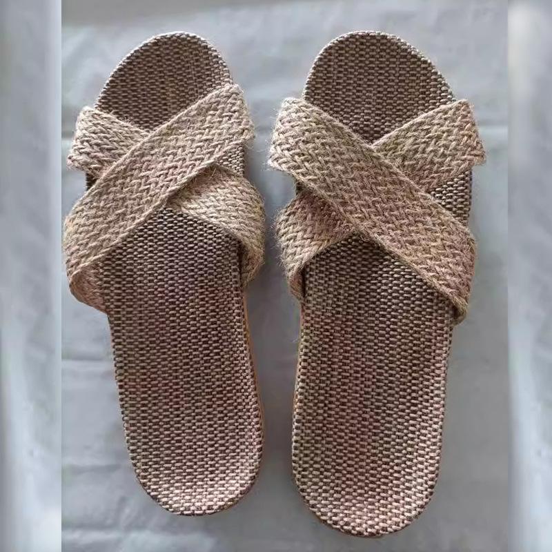 Ethnic Style Plus Size Women s One-Strap Candy Color Rope Slippers 40-41