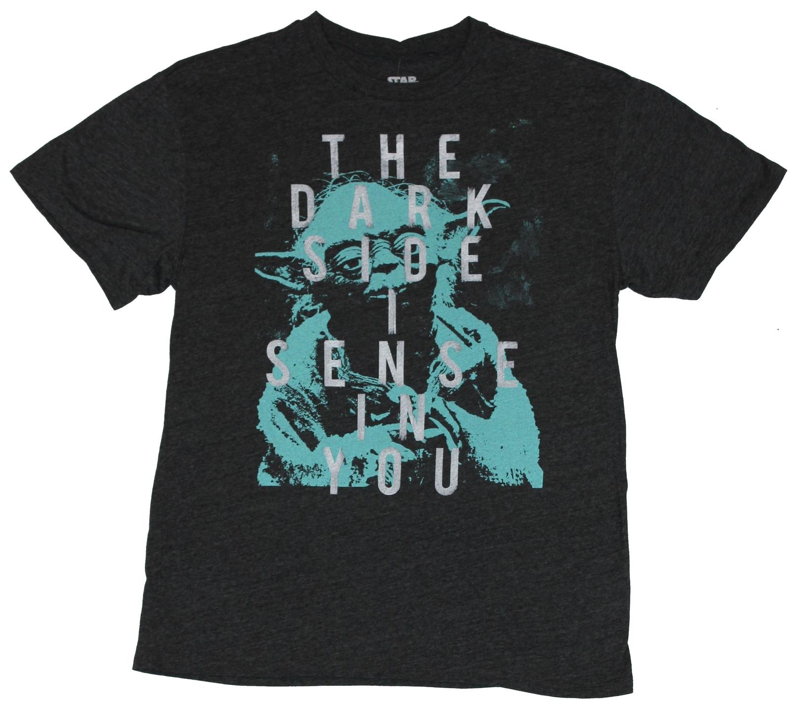 Star Wars Adult New T-shirt Dark Side I Sense In You Blue Yoda Pic XXXL