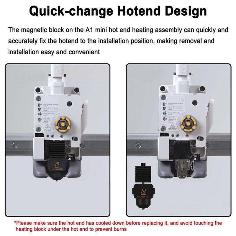 AEE2-Hotend Kit For Bambu-Lab A1/A1 Mini, 3D Printer Parts Replacement Print-Head For Bambu-Lab A1/A1 Mini 3D Printer