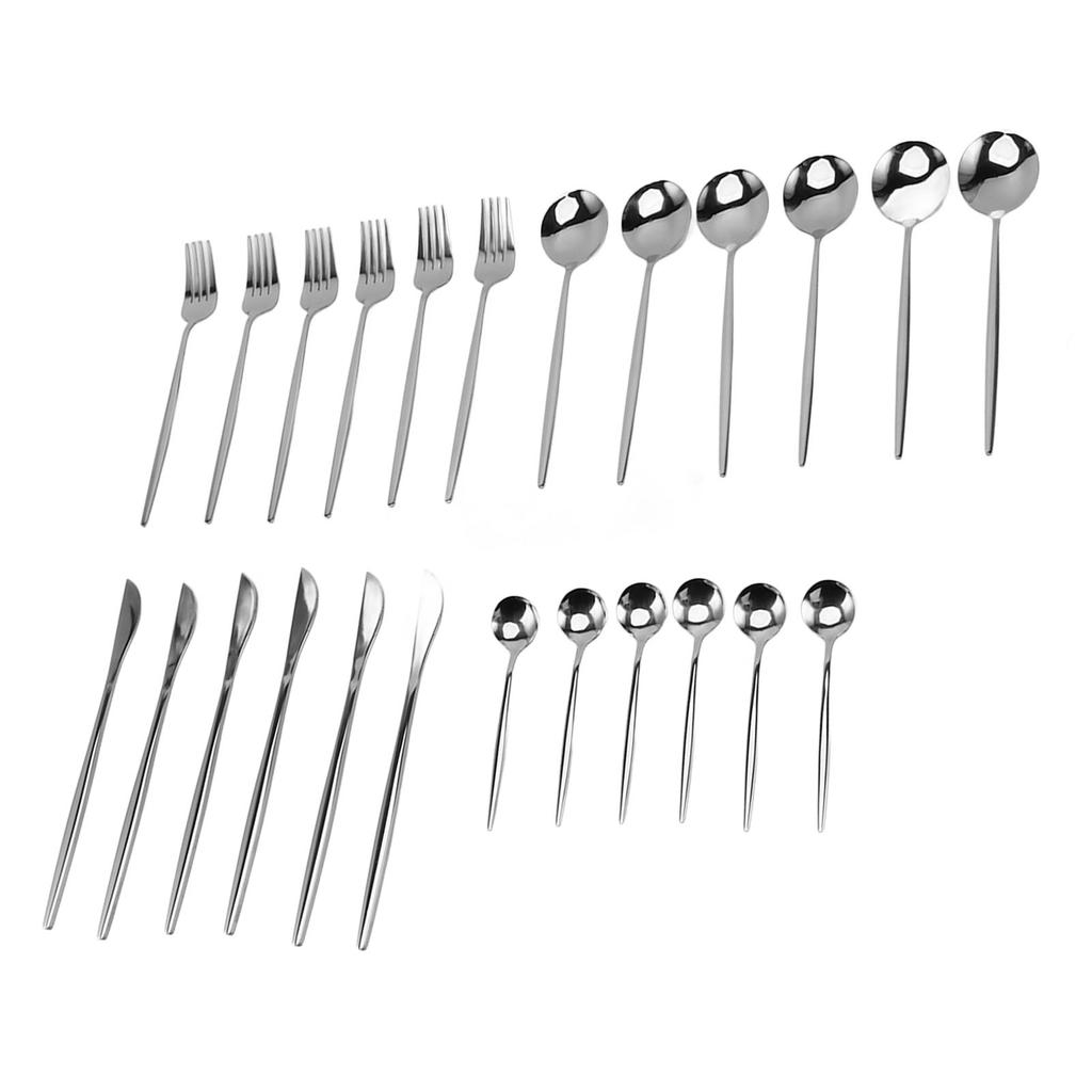 Kitchen Flatware Cutlery Set Stainless Steel Utensils Service Include Knife Fork Spoon Dishwasher Safe Silver