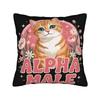Decorative Pillowcase Alpha Male Cat Kitten Funny Accessories Living Room Pillow Case Cover Zippered Multi Size