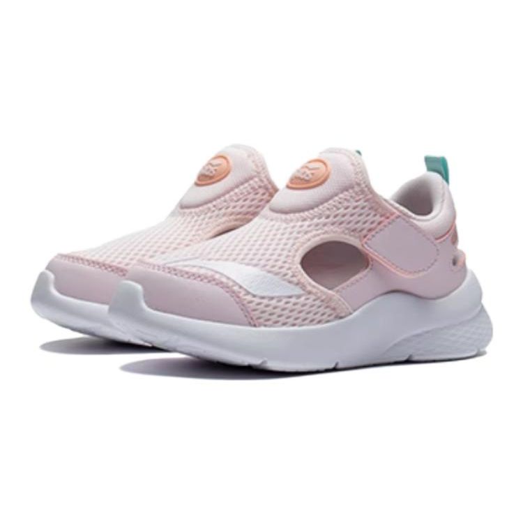 Li Ning Kids Synthetic Leather Comfortable Resilient Breathable Low-Top Casual Shoes Kids sneaker Light-Rose-Pink YKNT138-12