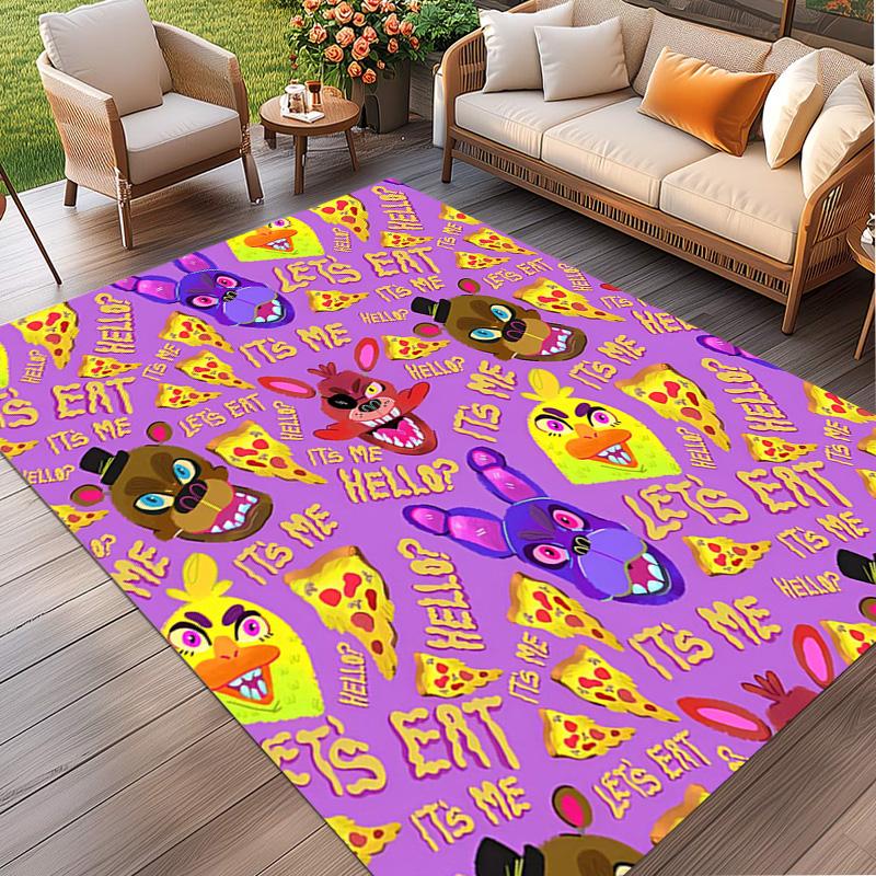 Tappeto Stampato Five Nights at Freddy's, Tappeto da Pavimento Lavabile, Per Ingresso, Stanza del Dormitorio, Lavanderia, Ufficio, Studio, Decorazione per la Casa, Regalo di Compleanno, Natale