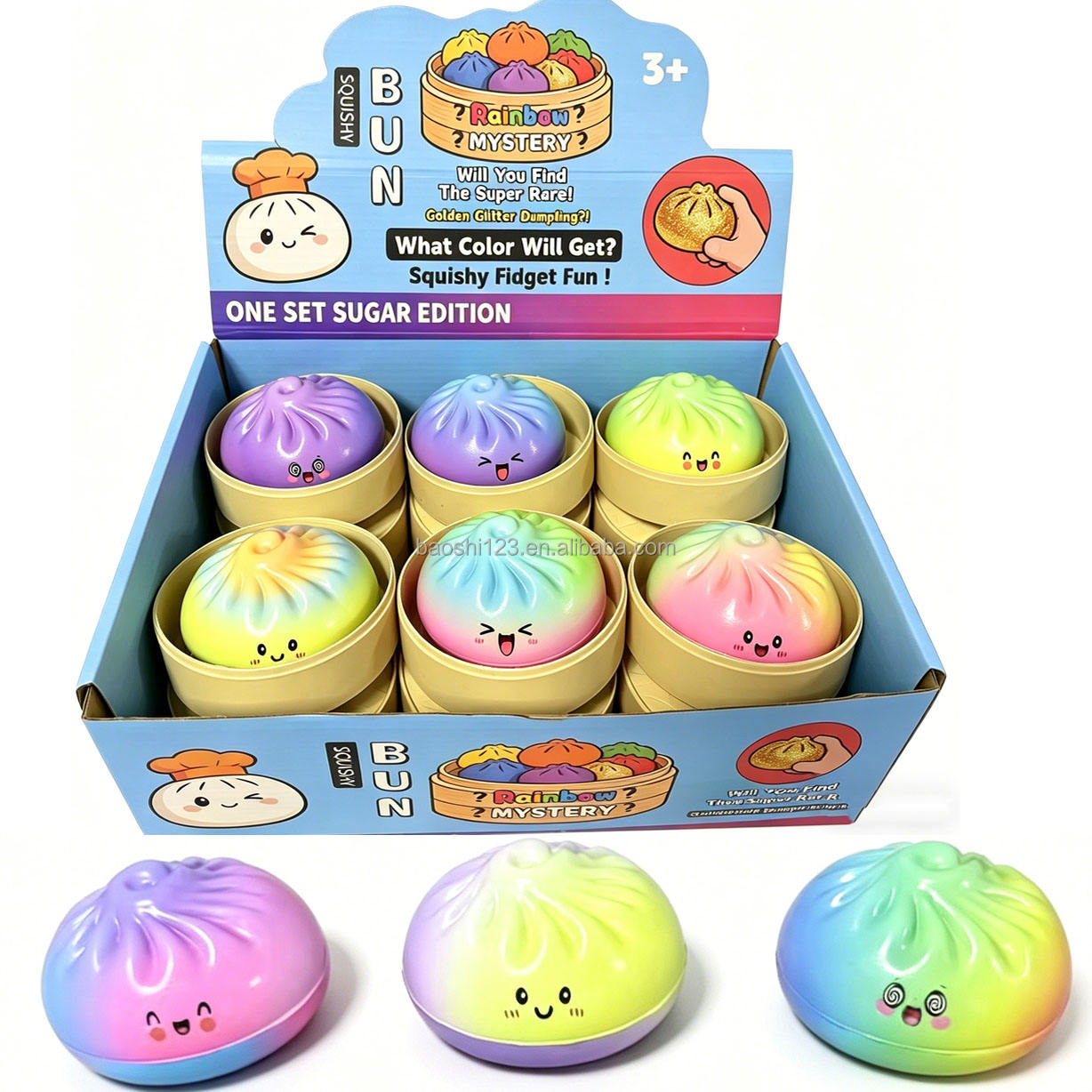 Colorful TPR Dumpling Squishy, Bulk Squishy Dumplings, Dumpling Squishy Stress Ball, Slow Rebound Stress Relief