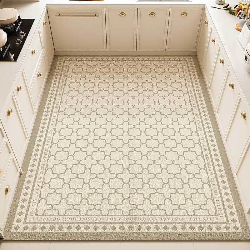 Fresh Kitchen Mat - Waterproof, Oil-Resistant, Non-Slip PVC Leather Area Rug, Easy-Clean and Cuttable Floor Mat for Home Use