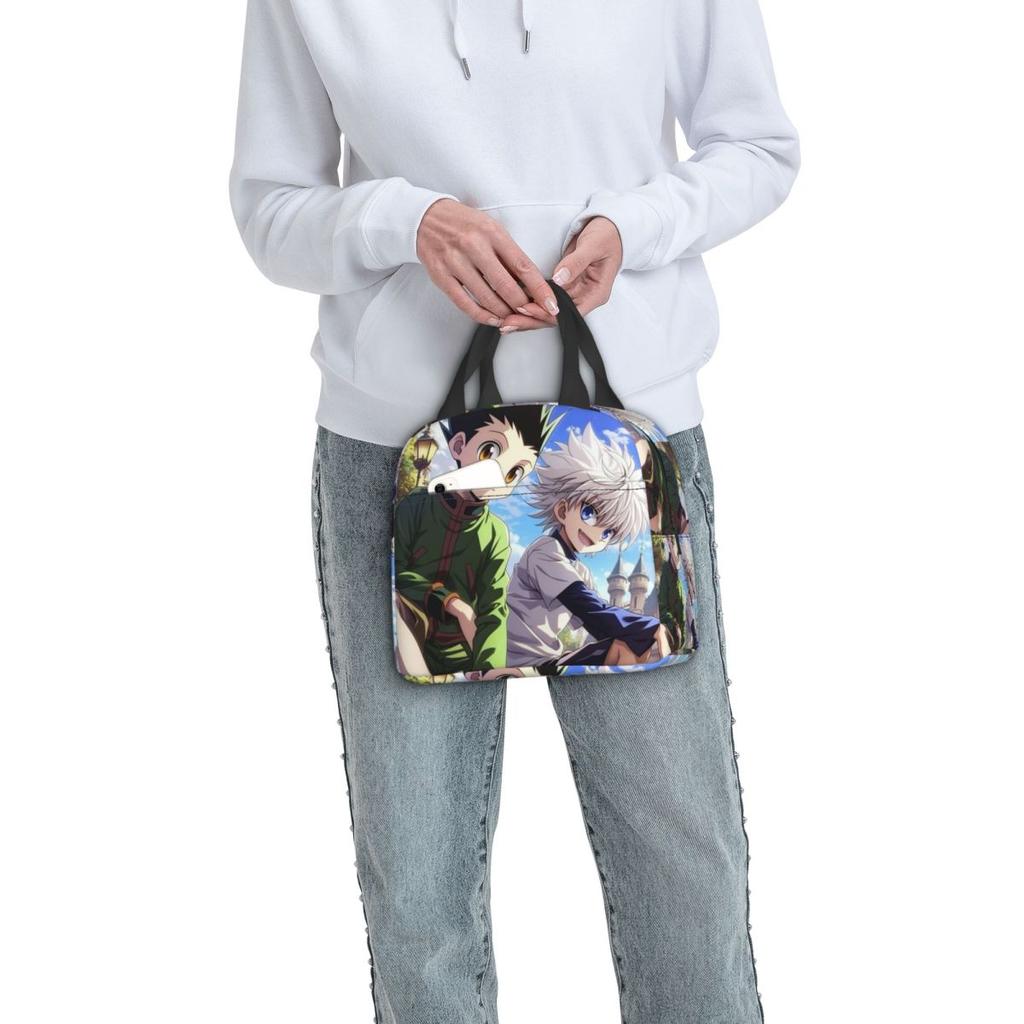 Cartoon Anime Hunter X Hunter Insulated Lunch Bag for Women Children Portable Food Boxes Thermal Lunch Box Tote
