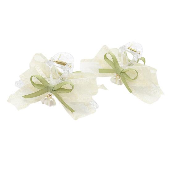 Hair Claw Large Transparent Strong Clamping Force Spring Invisible Hair Clip with Flower